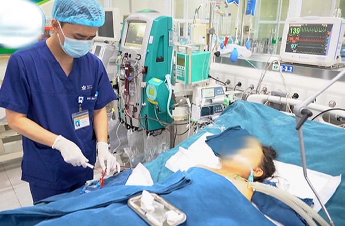 Một bệnh nhi bị ong đốt được điều trị tích cực