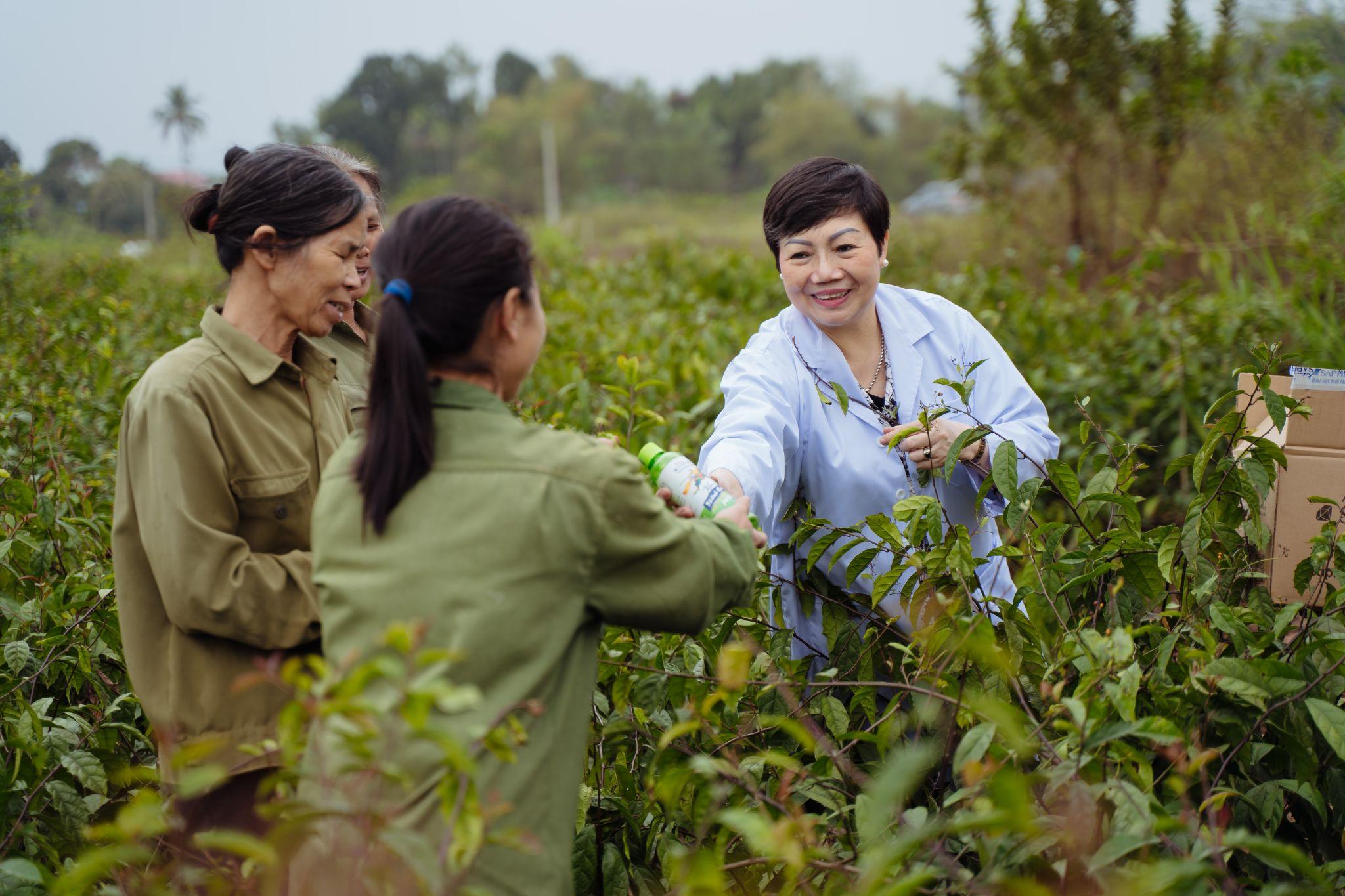 Bà Nguyễn Phương Dung tới thăm vùng dược liệu
