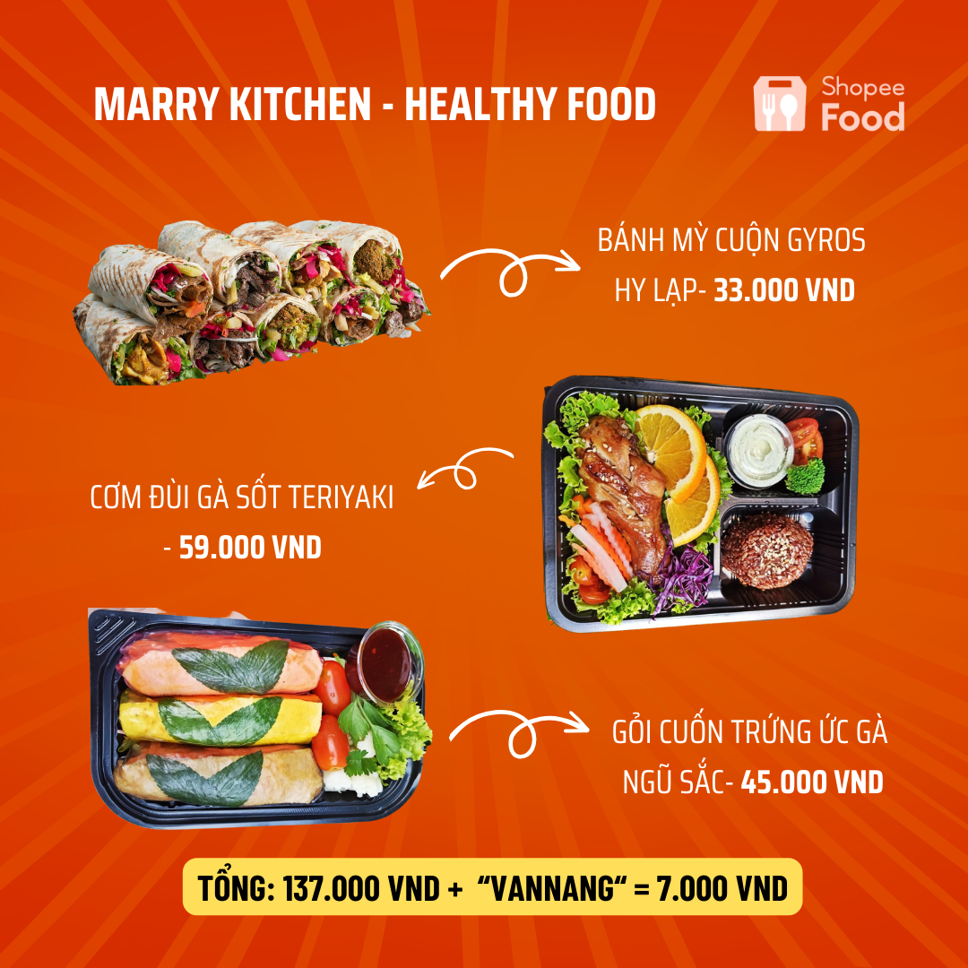 Bữa ăn healthy từ Marry Kitchen đi kèm mã “VANNANG” không chỉ tốt cho sức khỏe mà còn cực an toàn với “hầu bao” của bạn.