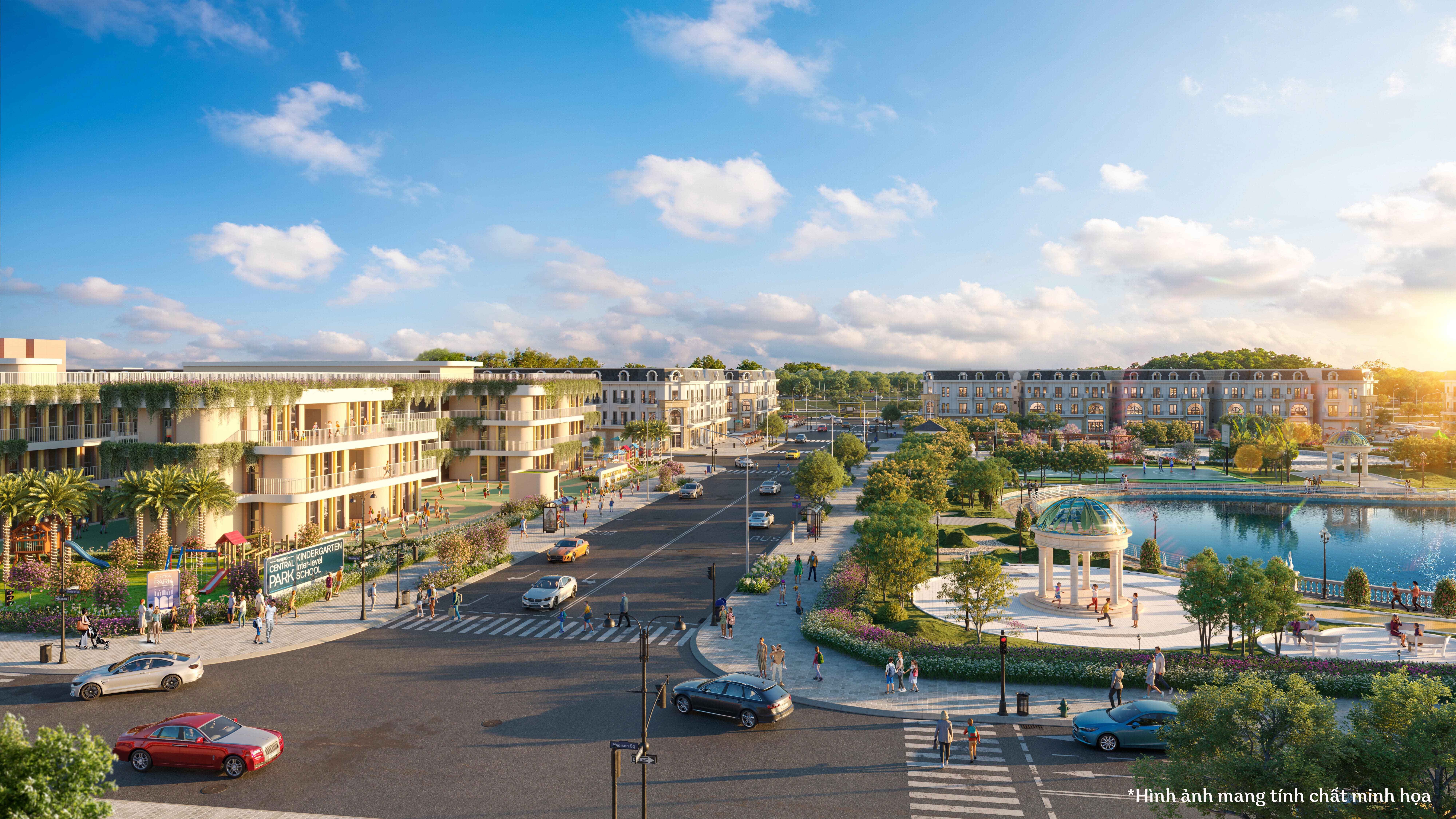 Khu vực trường học tại Khu đô thị Tấn Đức Central Park