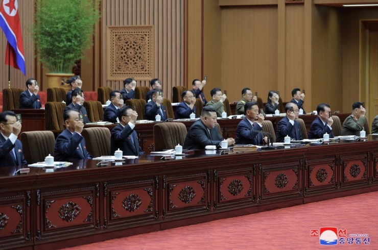 Phiên họp thứ 9 của Hội nghị Nhân dân Tối cao Triều Tiên lần thứ 14. Ảnh: KCNA