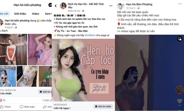 Hình ảnh quảng cáo của các nhóm "hẹn hò" trên mạng.