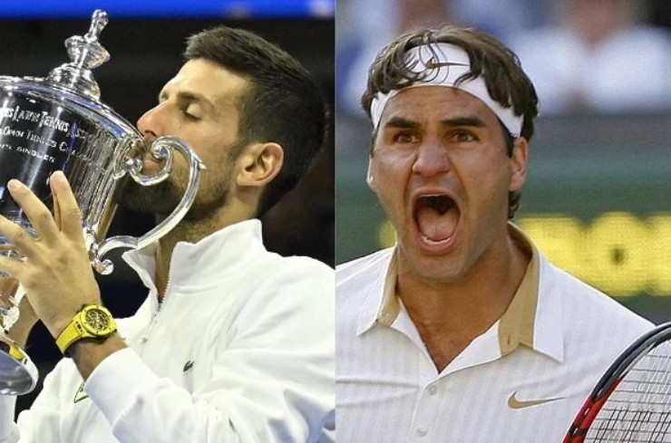 Federer (bên phải) bị chê còn Djokovic (trái) được nhà báo Pháp ngợi khen