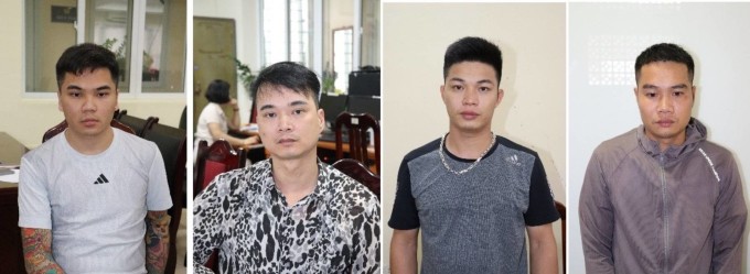 Bốn nghi can trong đường dây ma túy bị bắt. Ảnh: Công an Hà Nội