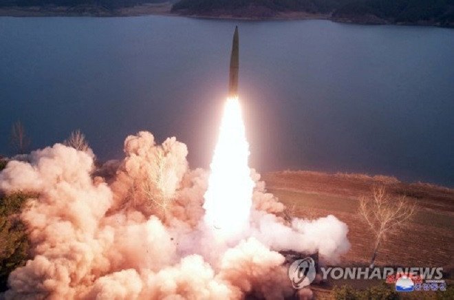 Hình ảnh một vụ phóng tên lửa của Triều Tiên. Ảnh: KCNA