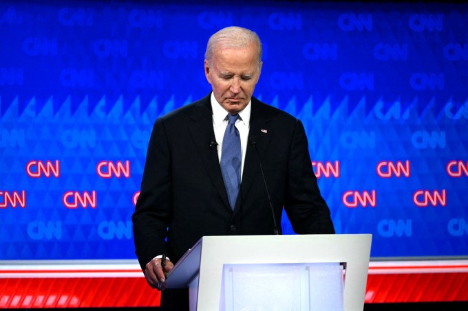 Tổng thống Joe Biden tại cuộc tranh luận đầu tiên ở thành phố Atlanta, bang Georgia tối 27/6. Ảnh: AFP