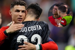 Bóng đá - Ronaldo bật khóc vì đá hỏng phạt đền, ôm chầm cảm ơn &quot;người nhện&quot; Bồ Đào Nha