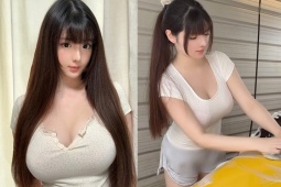 Thời trang - Hot girl “siêu vòng một” gây chú ý dù diện đồ kín như bưng