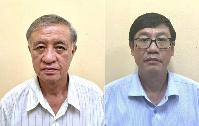 Ông Nguyễn Ngọc (trái) và Lê Quang Vinh. Ảnh:&nbsp;Bộ Công an