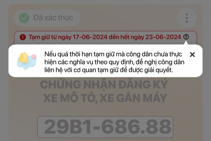 Tạm giữ giấy tờ qua VNeID: Quy trình xử lý và cách phục hồi sau khi nộp phạt