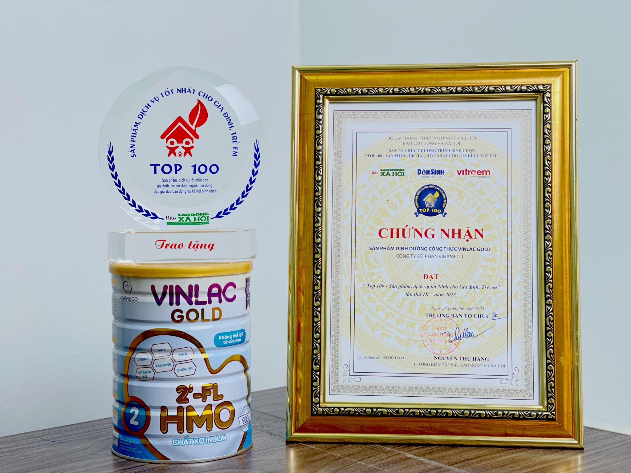 Thương hiệu Vinlac nhận được nhiều giải thưởng danh giá.