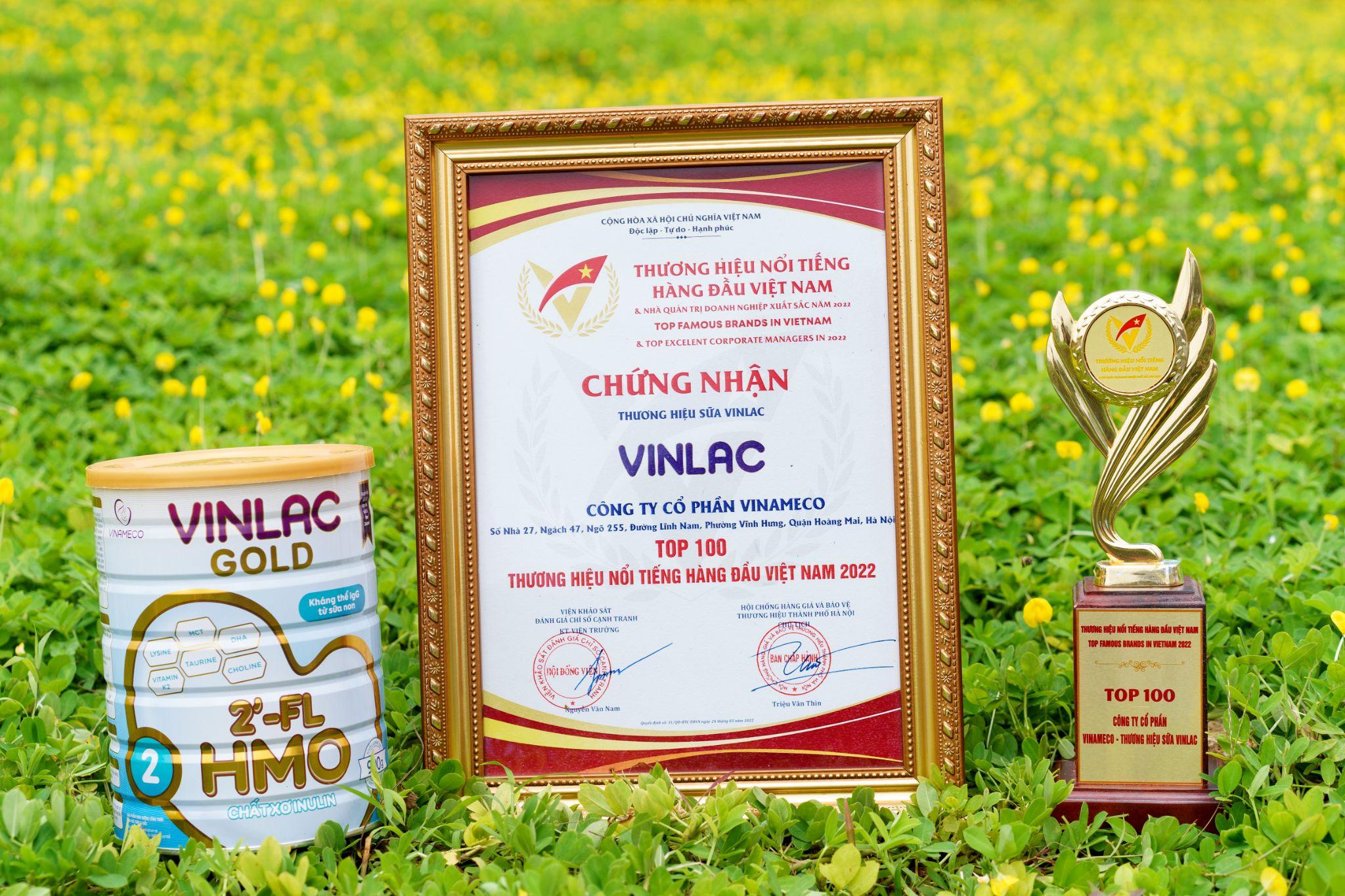 Vinlac lọt Top 100 thương hiệu nổi tiếng hàng đầu Việt Nam.