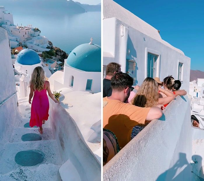 Đừng mơ mộng nhiều quá về Santorini,
mặc dù đẹp nhưng rất đông khách du lịch.