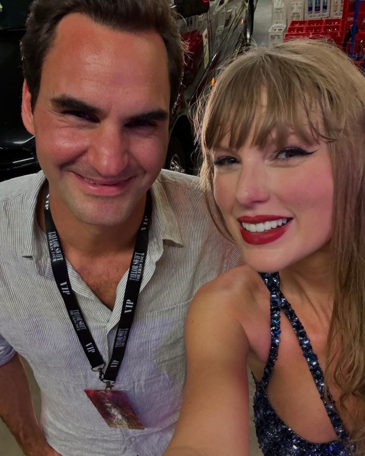 Federer chụp ảnh cùng Taylor Swift