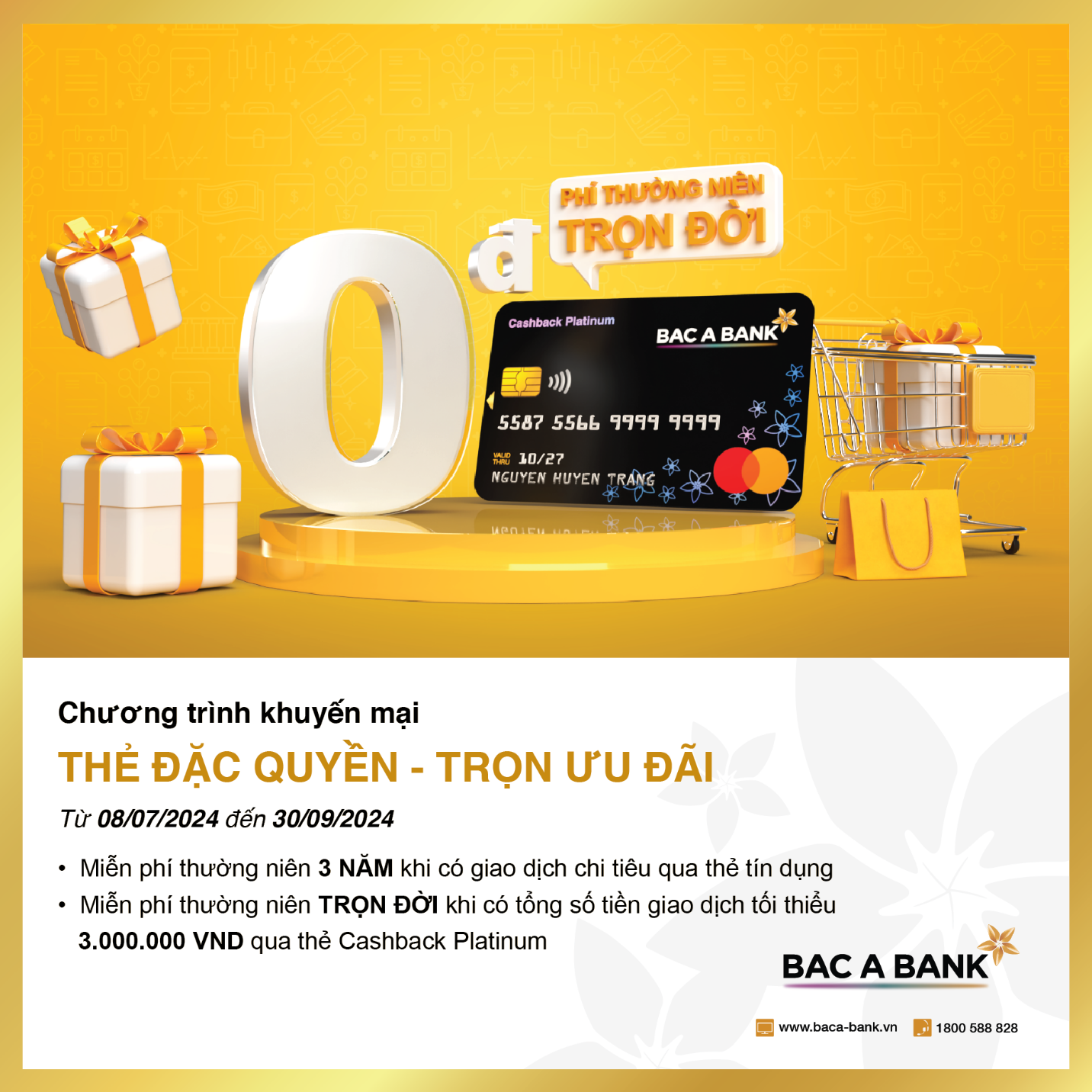 BAC A BANK miễn phí thường niên trọn đời cho chủ thẻ tín dụng - 1