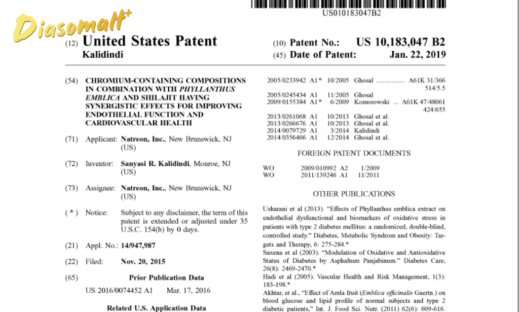 Mỹ cấp bằng sáng và công nhận kết quả nghiên cứu cho hợp chất Crominex 3+.
