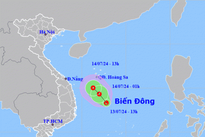 Vùng áp thấp trên Biển Đông có khả năng mạnh thành áp thấp nhiệt đới, gây mưa lớn và gió giật mạnh trên đất liền