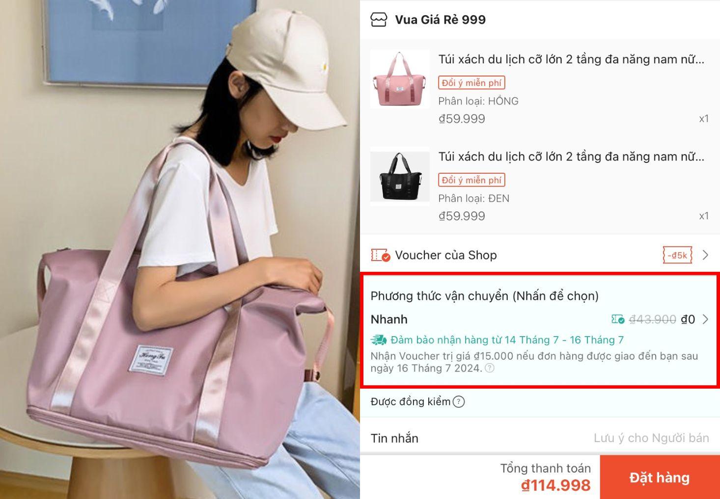 Mùa hè là mùa của những chuyến đi, còn chần chờ gì mà không sắm cho mình một chiếc túi xách du lịch với sức chứa “khủng” để vi vu khắp mọi nơi? Đừng quên sử dụng ưu đãi “Phí ship 0 đồng” nữa bạn nhé