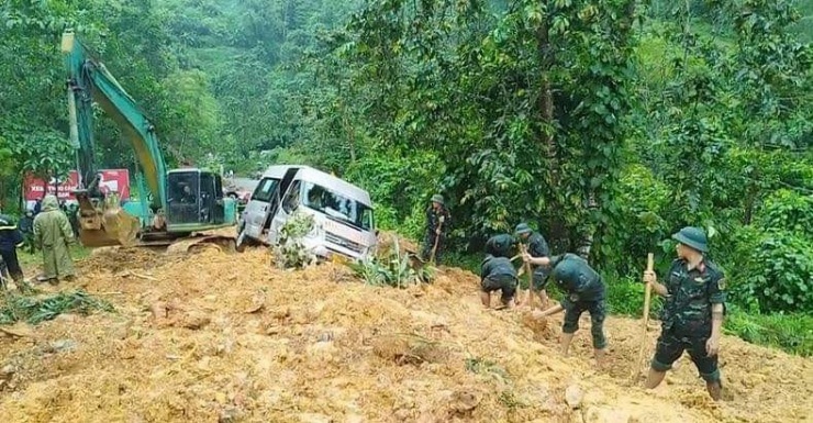 Hiện trường vụ sạt lở. Ảnh: Công an tỉnh Hà Giang