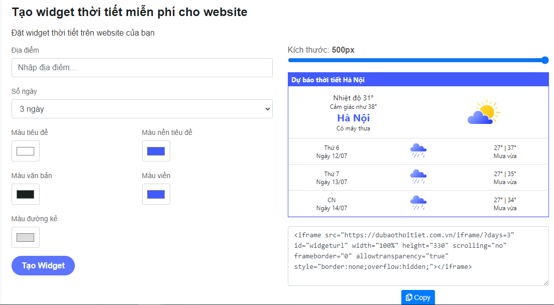 Cách tạo widget thời tiết miễn phí cho website của bạn đẹp hơn - 1