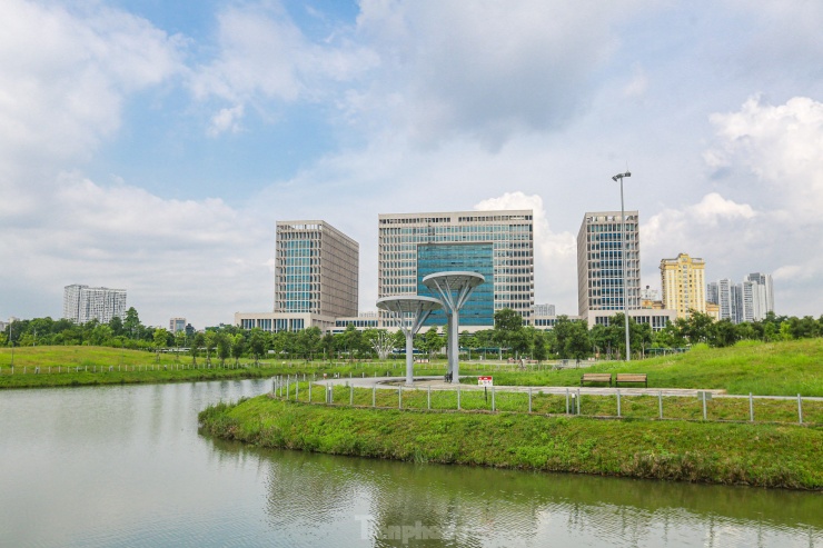 Hồ điều hòa nằm trong công viên rộng 2,5ha.