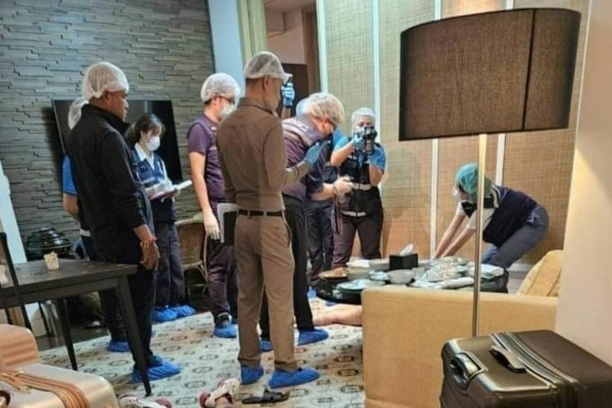 Cảnh sát tại hiện trường ở khách sạn. Ảnh: Thaiger