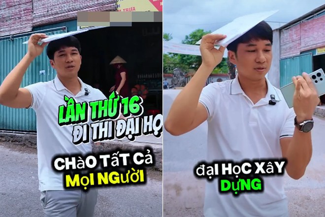 Kỳ thi đại học năm nay là lần thứ 16 anh tham gia