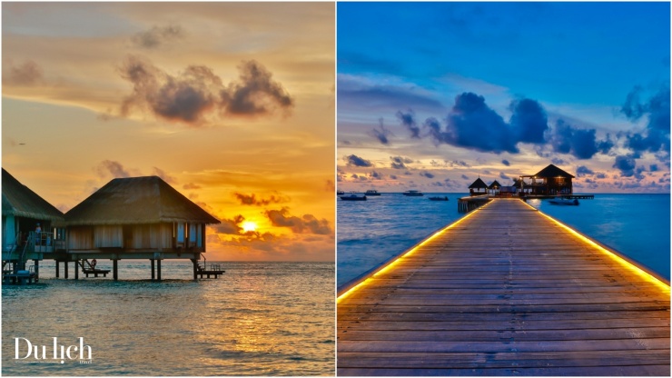 Về cuối ngày, ánh tà dương buông xuống bên mặt biển cũng là lúc khu nghỉ dưỡng khoác lên mình một diện mạo mới, vô cùng lãng mạn.