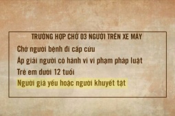 Trường hợp chở ba người trên xe máy không bị phạt từ 1/1/2025