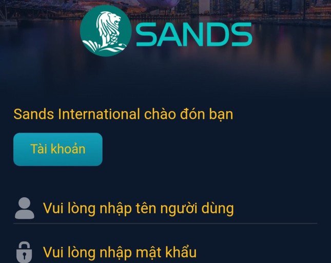 Ảnh chụp màn hình sau khi mở đường link