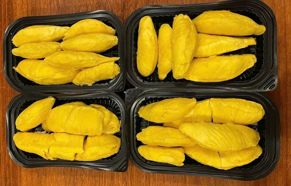 Giá sầu riêng Musang King đang giảm so với cùng kỳ. ẢNH: THU HÀ