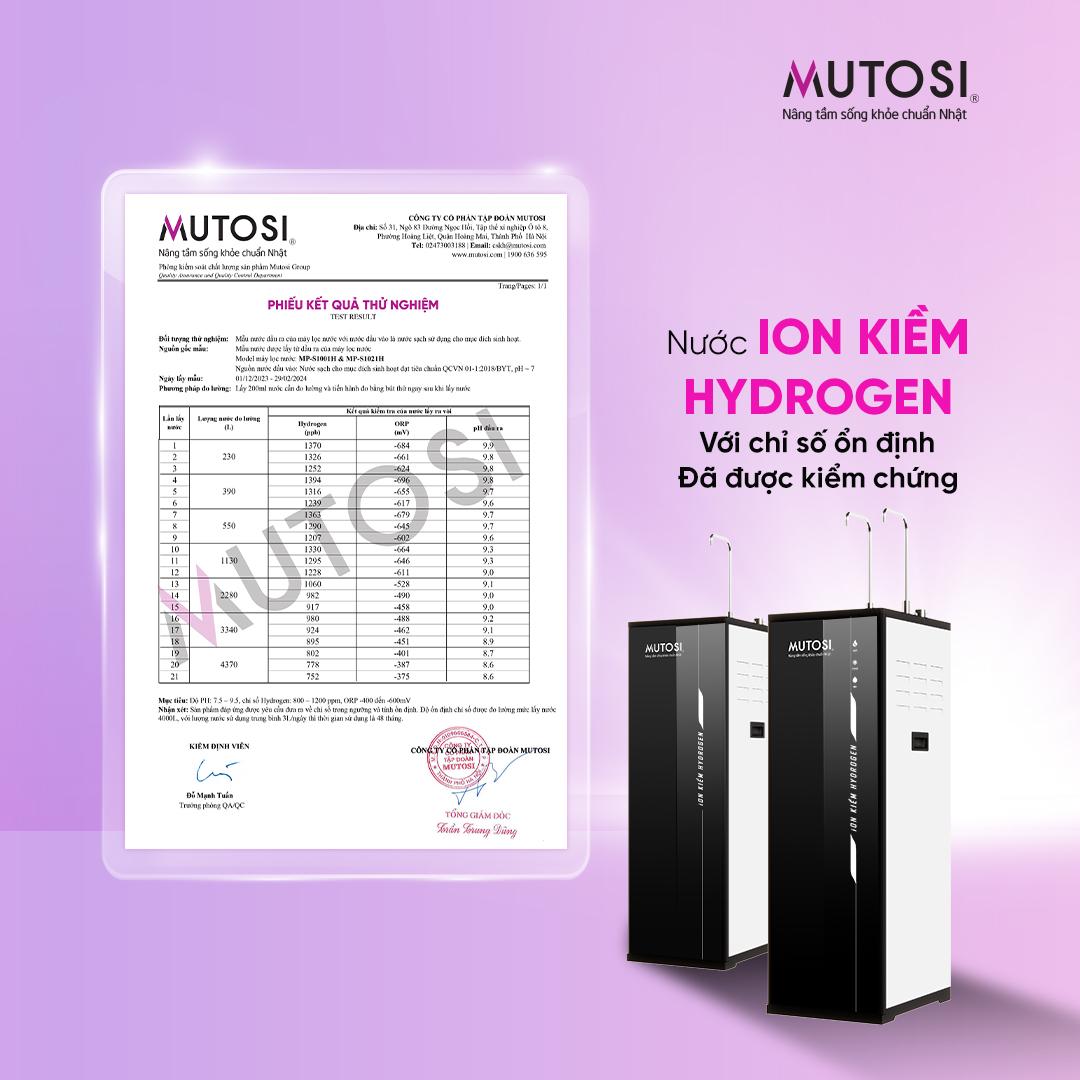 Chỉ số nước khỏe từ máy lọc nước của Mutosi đạt kiểm chứng test bền