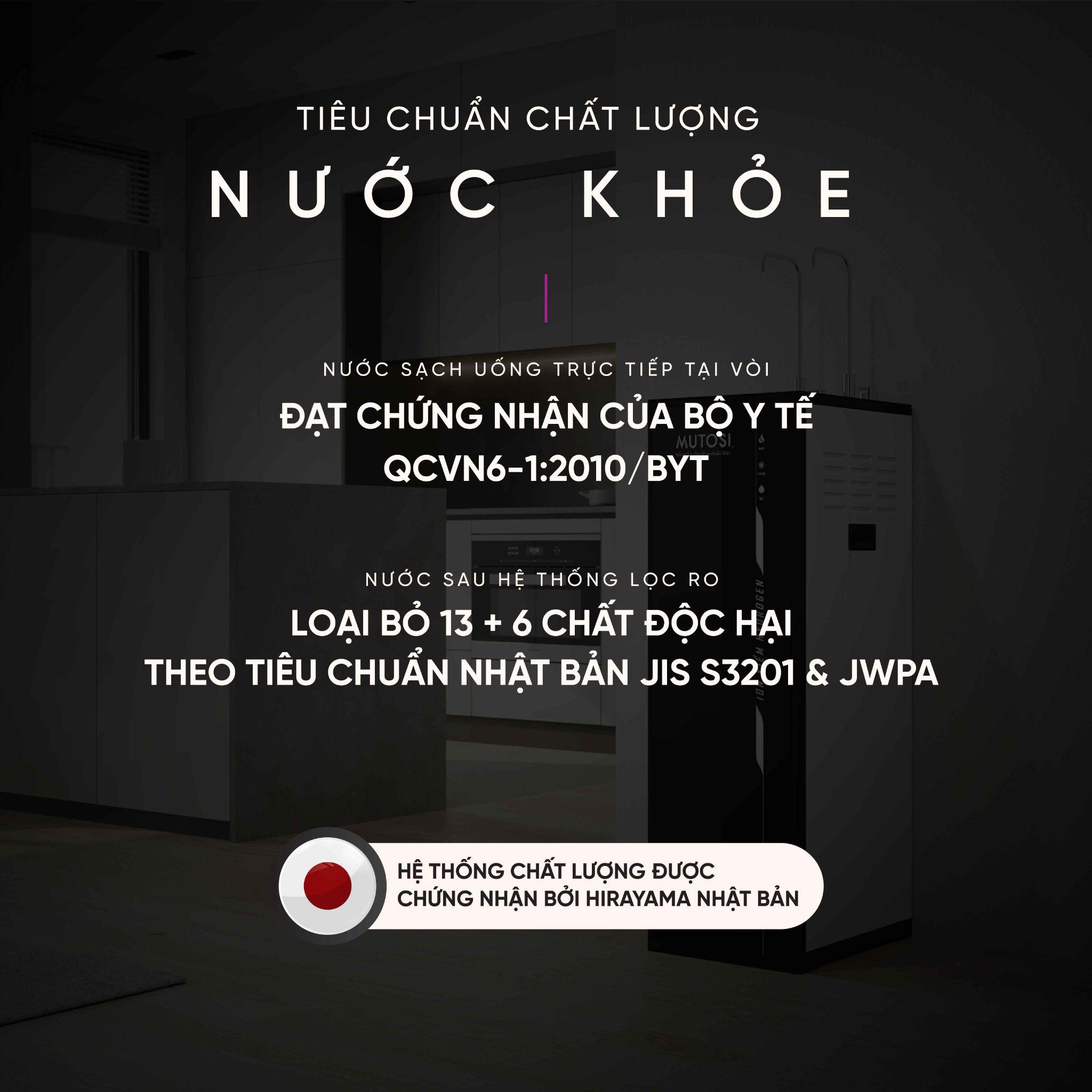 Hệ thống máy lọc nước đạt chứng nhận trong nước và quốc tế từ Mutosi