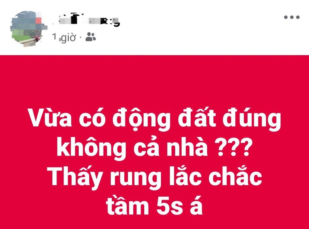 Người dân lo lắng vì rung giật từ trận động đất.