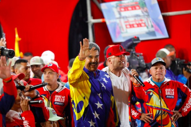 Tổng thống Venezuela Nicholas Maduro tuyên bố chiến thắng. (Ảnh: Reuters)