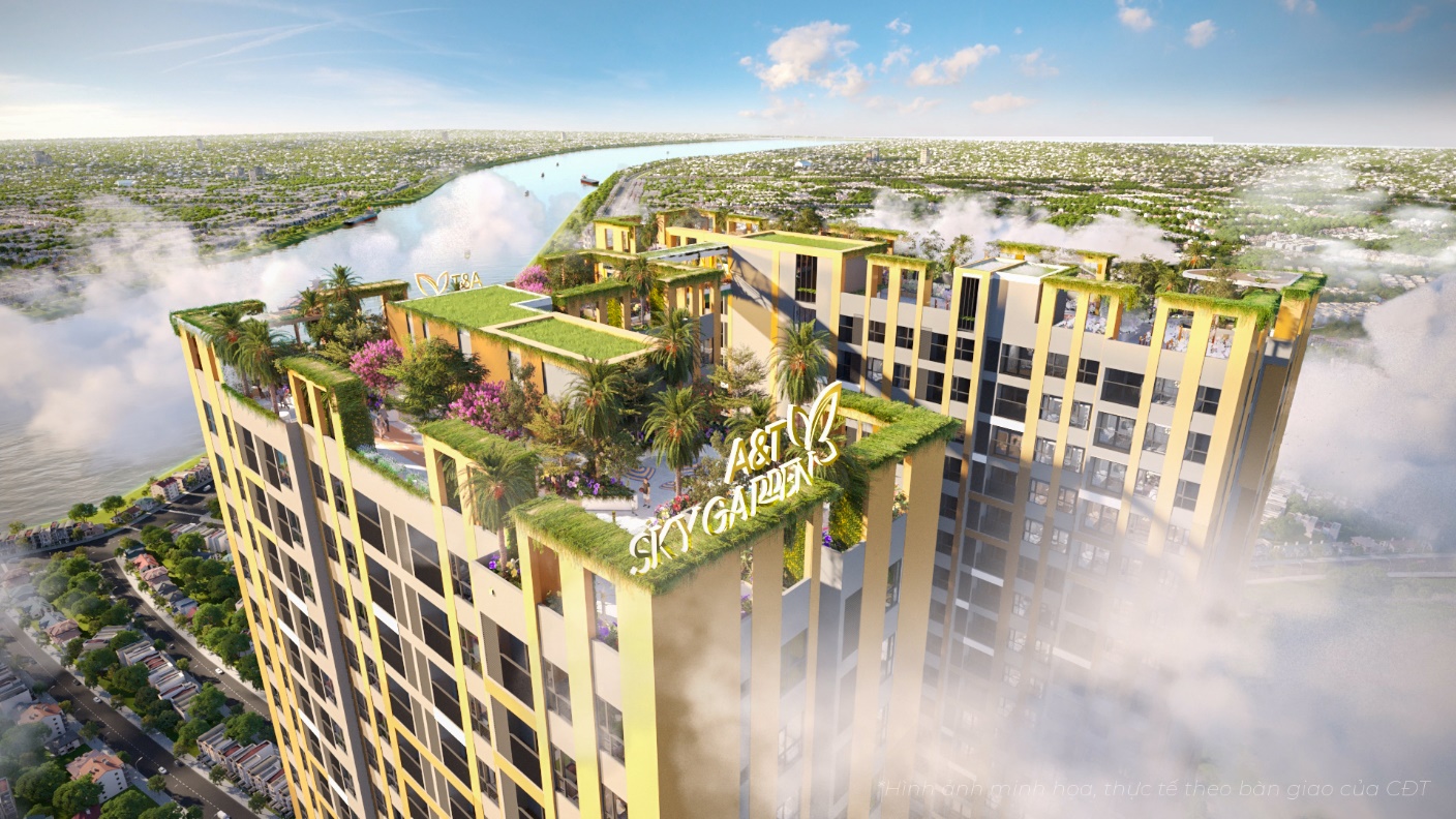Một góc toàn cảnh “Khu vườn trên mây” thuộc khu căn hộ A&amp;T Sky Garden