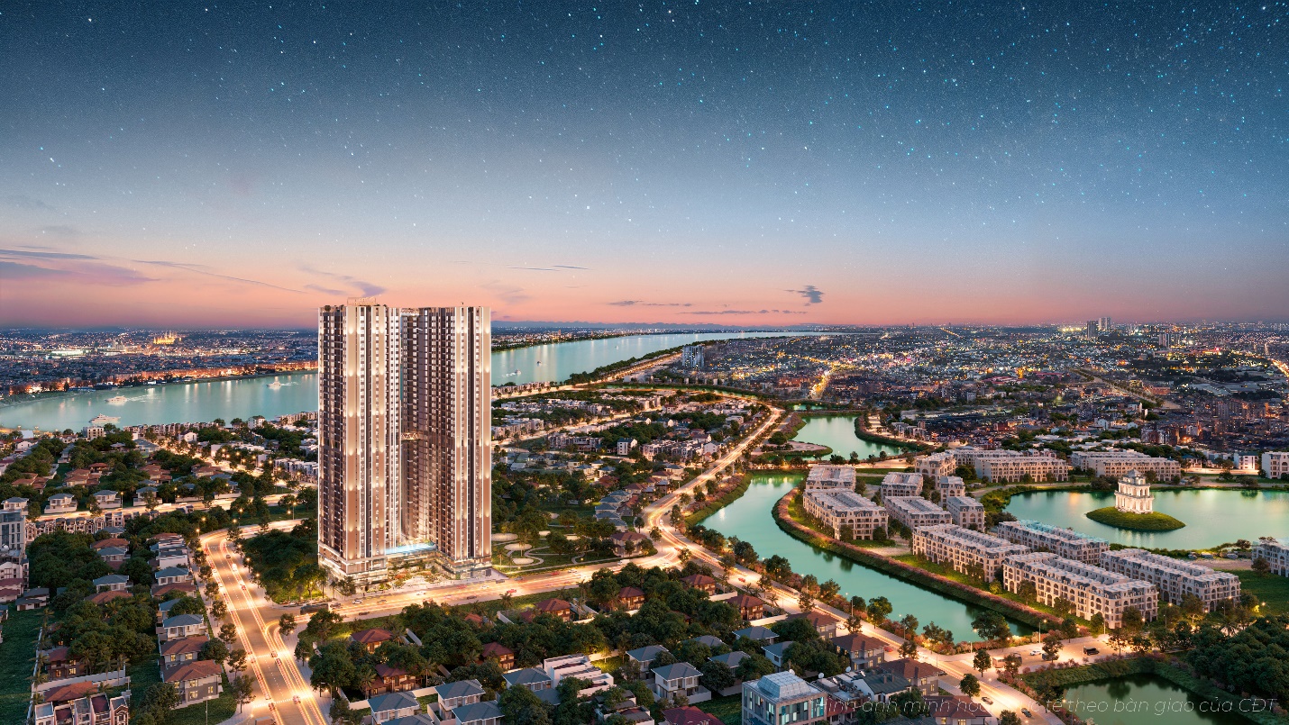 Một góc khu căn hộ A&amp;T Sky Garden về đêm