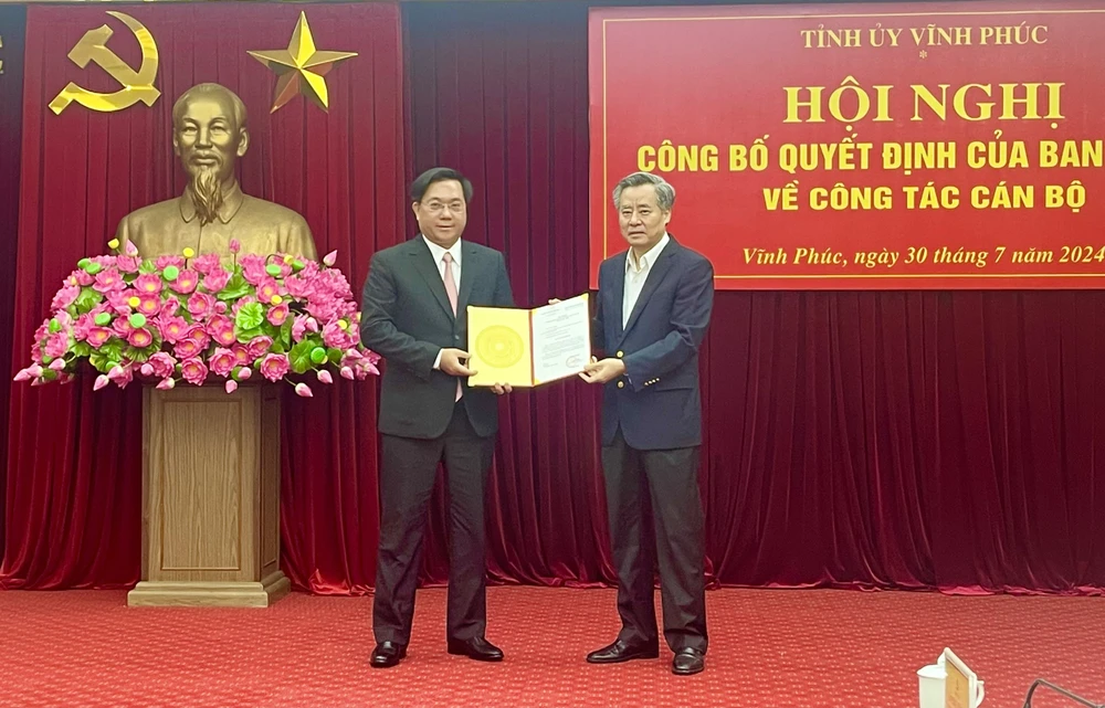 Ông Trần Duy Đông giữ chức Phó Bí thư Tỉnh ủy Vĩnh Phúc nhiệm kỳ 2020-2025