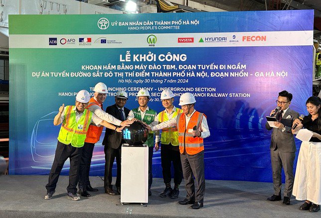 Hà Nội khởi công đào hầm ngầm tuyến Metro Nhổn - ga Hà Nội