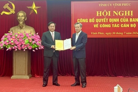 Ông Trần Duy Đông giữ chức Phó Bí thư Tỉnh ủy Vĩnh Phúc nhiệm kỳ 2020-2025