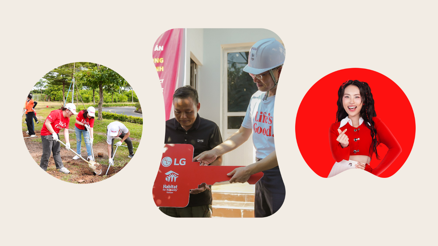 Những khoảnh khắc trong hành trình lan tỏa những điều tích cực của LG lần lượt xuất hiện trong MV “Vũ trụ rực tích cực”.