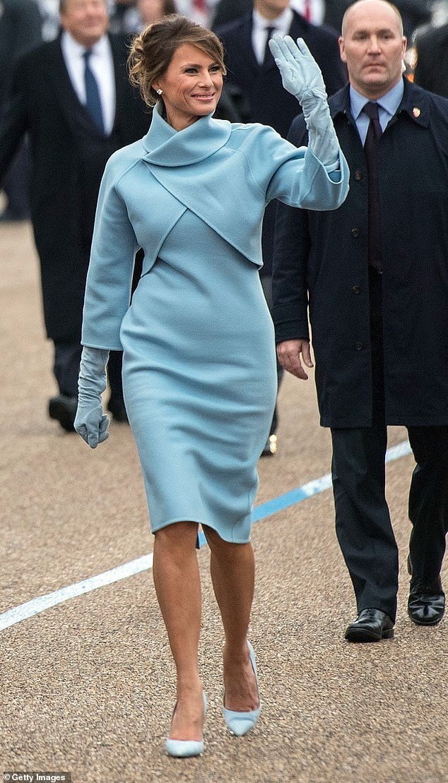 Bà Melania trong lễ nhậm chức của chồng vào đầu năm 2017. Ảnh: Getty Images.