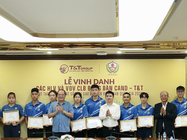 Bóng bàn CAND T&T nhận thưởng cao chưa từng có từ bầu Hiển