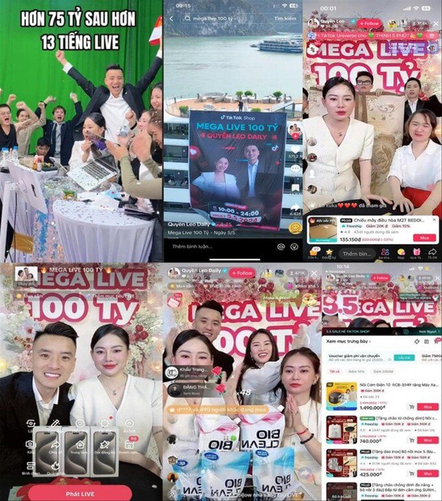 Một nhóm cá nhân livestream với doanh thu hàng chục tỷ đồng.