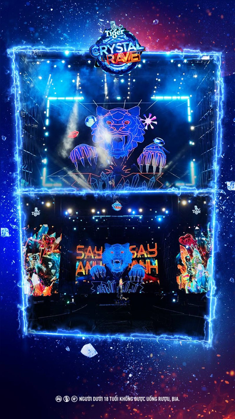 Và đừng quên, đi trông giờ, quẩy trông cậy vào hội bạn. Anh N.V (một người dùng facebook) không ngại ngần chia sẻ sẽ ướt không lối về cùng nhóm bạn với số lượng tận 10 thành viên … bởi sân khấu Tiger Crystal Rave trong buổi tổng duyệt đêm qua khiến anh quá choáng ngợp. 