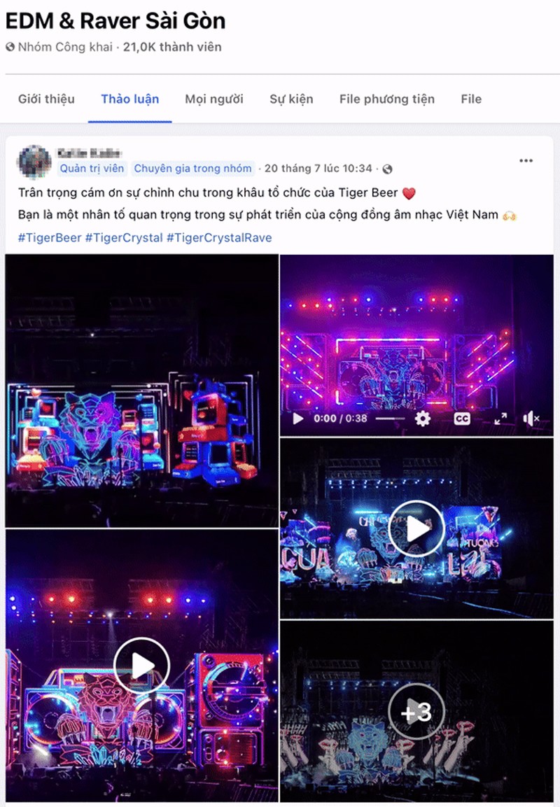 Admin của Cộng Đồng EDM & Rave Sài Gòn cũng dành lời khen không ngớt cho Tiger Crystal … không chỉ bởi thương hiệu đã mời về dàn lineup cực chiến, mà bởi những hé lộ đầy mãn nhãn về sân khấu Tiger Crystal Rave với mô hình đầu cọp phun băng khổng lồ - chứng minh sự đầu tư vô cùng nghiêm túc mà thương hiệu muốn mang đến cho cộng đồng raver Việt. 