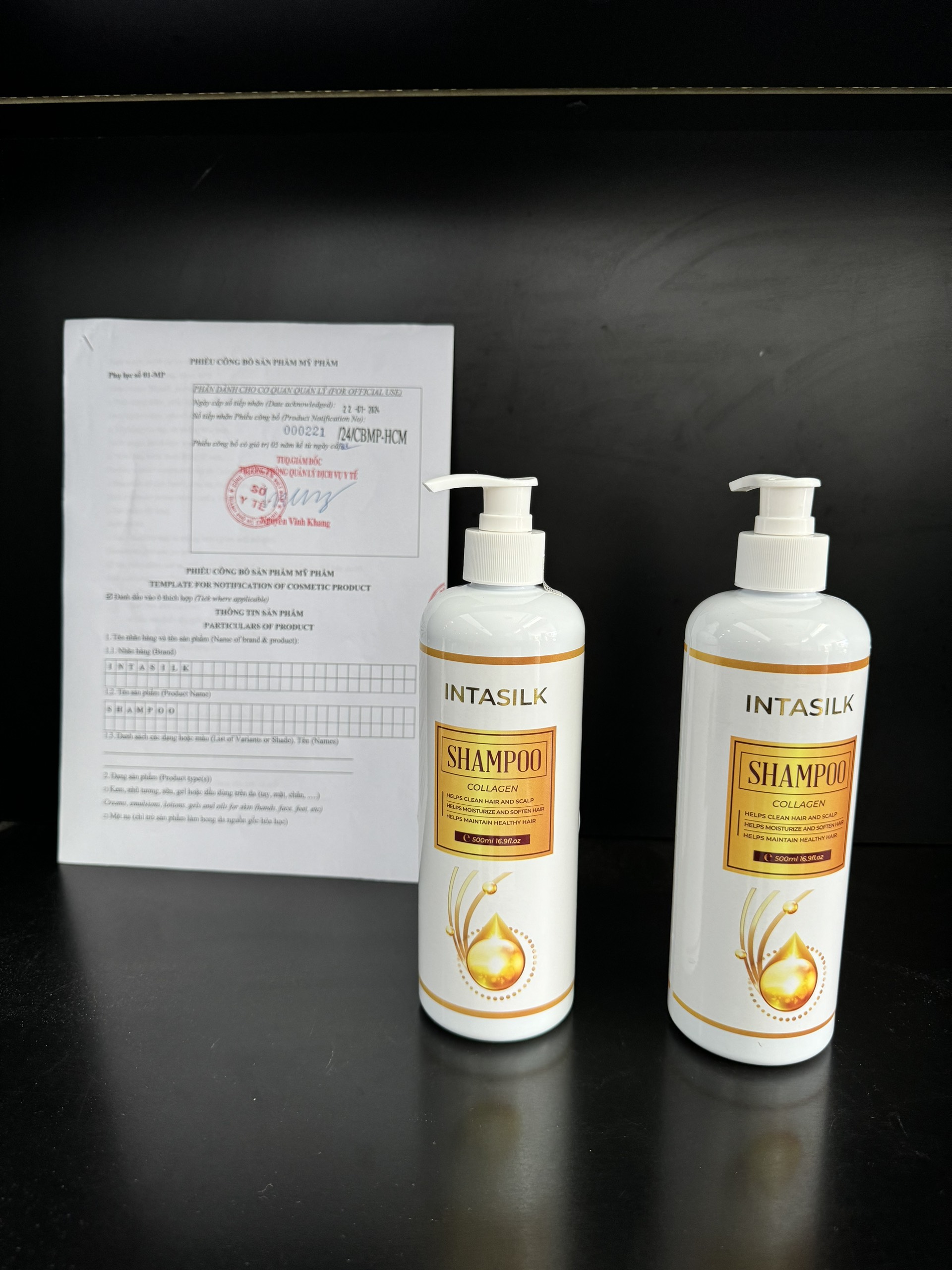 Intasilk Shampoo phiếu công bố sản phẩm số 00021, (Do Sở Y tế TP. Hồ Chí Minh)