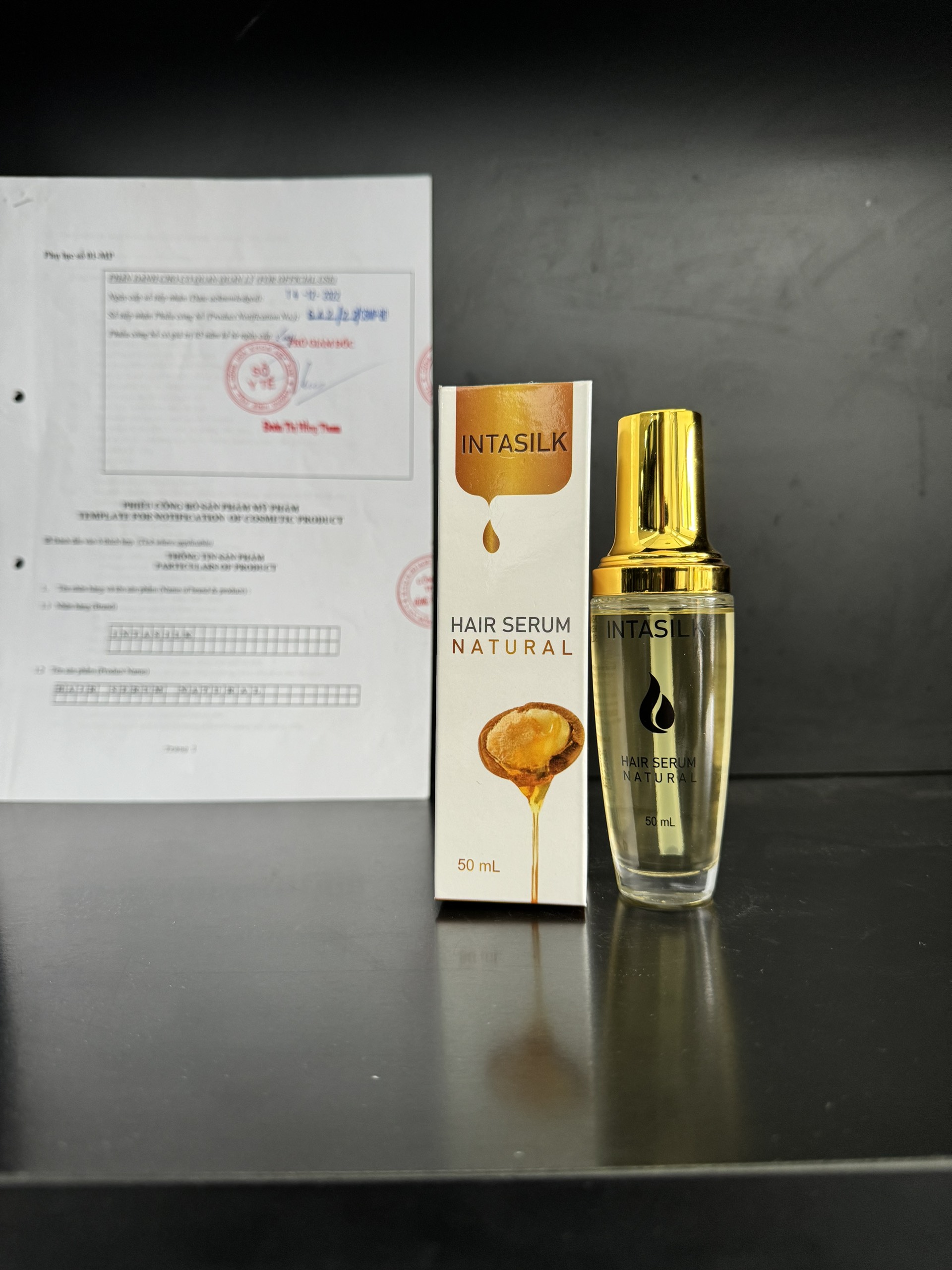 Sản phẩm Hair Serum Natural với số công bố chứng nhận 642/22 (Do Sở Y tế tỉnh Bình Dương cấp)
