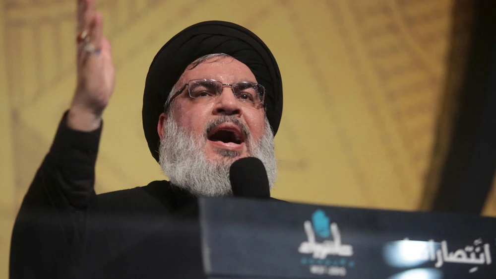 Lãnh đạo nhóm vũ trang Hezbollah (Lebanon) Hassan Nasrallah tuyên bố sẽ đáp trả Israel. Ảnh: REUTERS