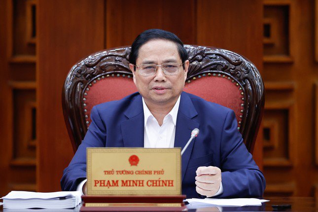 Thủ tướng Phạm Minh Chính chủ trì cuộc họp của Ban Chỉ đạo rà soát, xử lý vướng mắc trong hệ thống văn bản quy phạm pháp luật. Ảnh: Nhật Bắc.